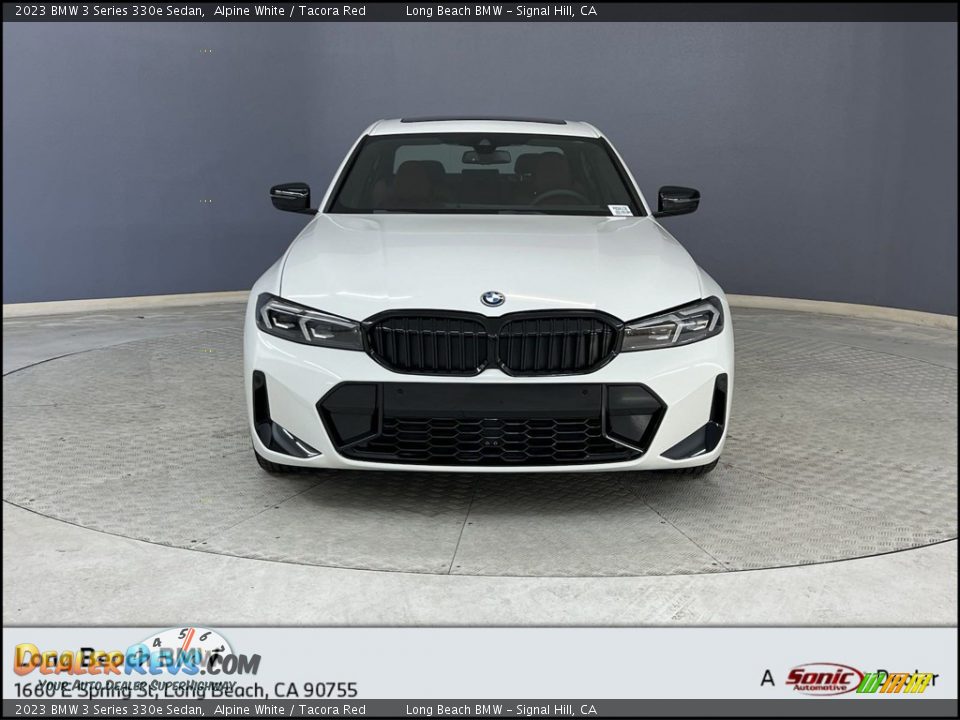 2023 BMW 3 Series 330e Sedan Alpine White / Tacora Red Photo #1