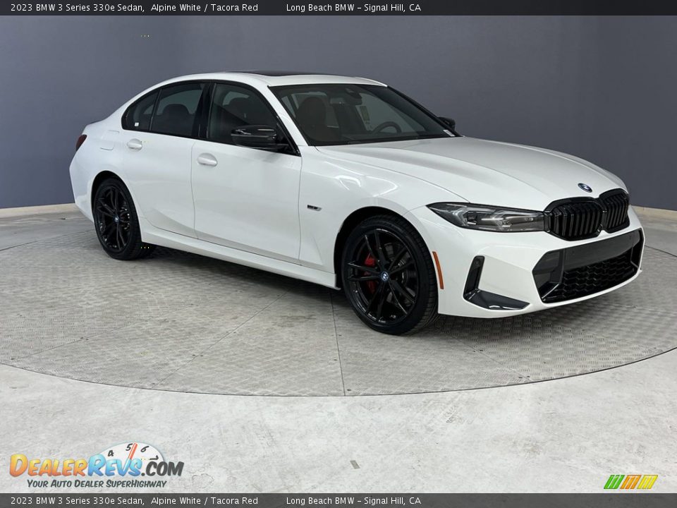 2023 BMW 3 Series 330e Sedan Alpine White / Tacora Red Photo #3