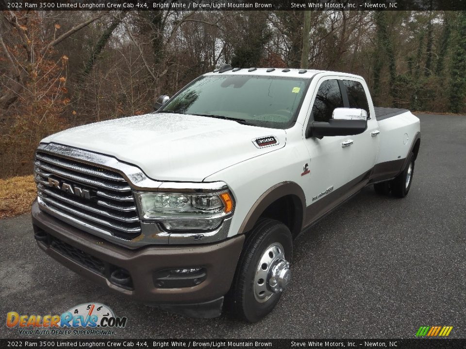 2022 Ram 3500 Limited Longhorn Crew Cab 4x4 Bright White / Brown/Light Mountain Brown Photo #3