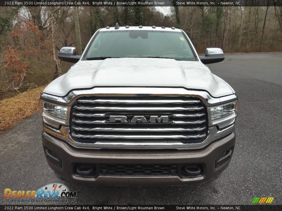 2022 Ram 3500 Limited Longhorn Crew Cab 4x4 Bright White / Brown/Light Mountain Brown Photo #4