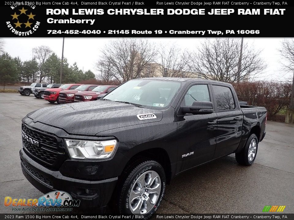 2023 Ram 1500 Big Horn Crew Cab 4x4 Diamond Black Crystal Pearl / Black Photo #1