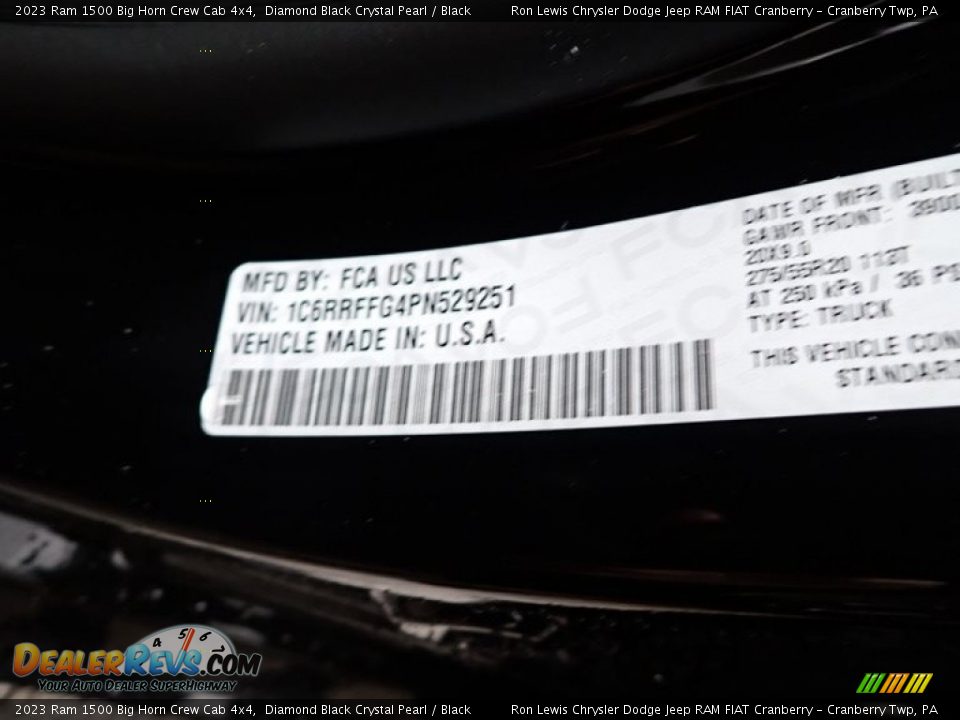 2023 Ram 1500 Big Horn Crew Cab 4x4 Diamond Black Crystal Pearl / Black Photo #20