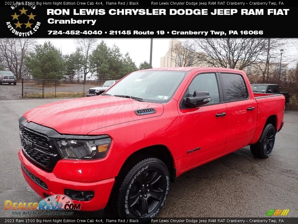 2023 Ram 1500 Big Horn Night Edition Crew Cab 4x4 Flame Red / Black Photo #1