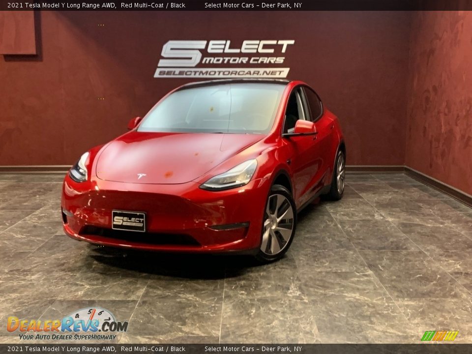 2021 Tesla Model Y Long Range AWD Red Multi-Coat / Black Photo #1