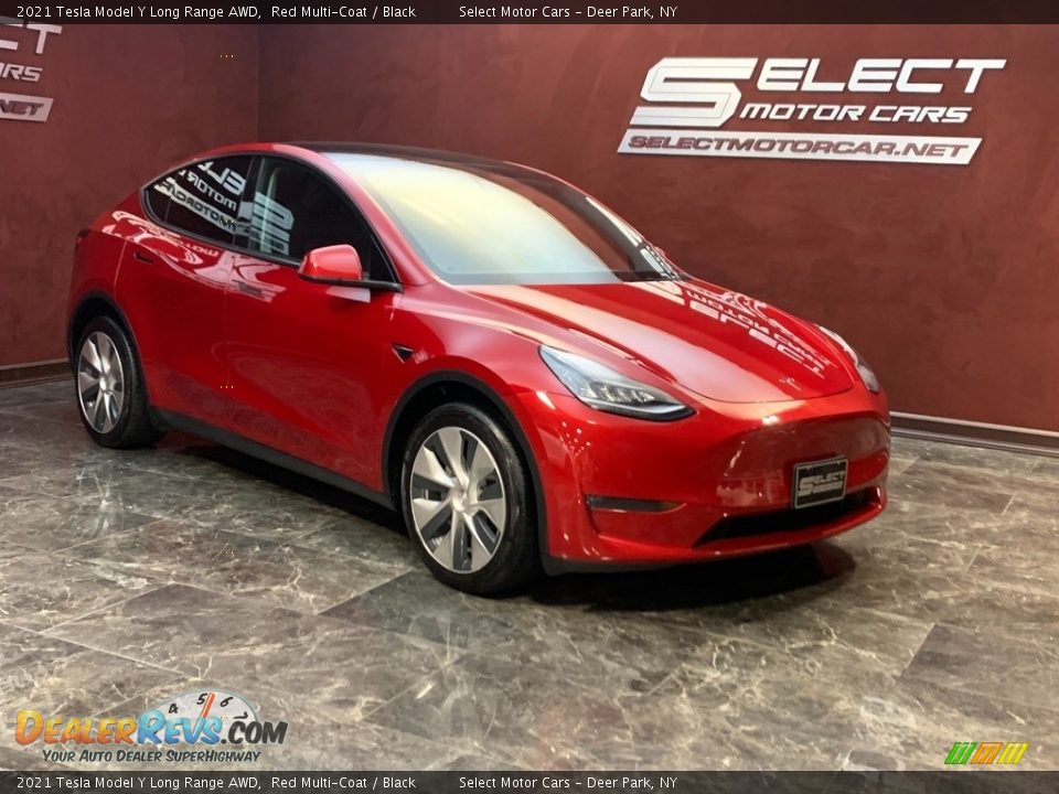 2021 Tesla Model Y Long Range AWD Red Multi-Coat / Black Photo #3