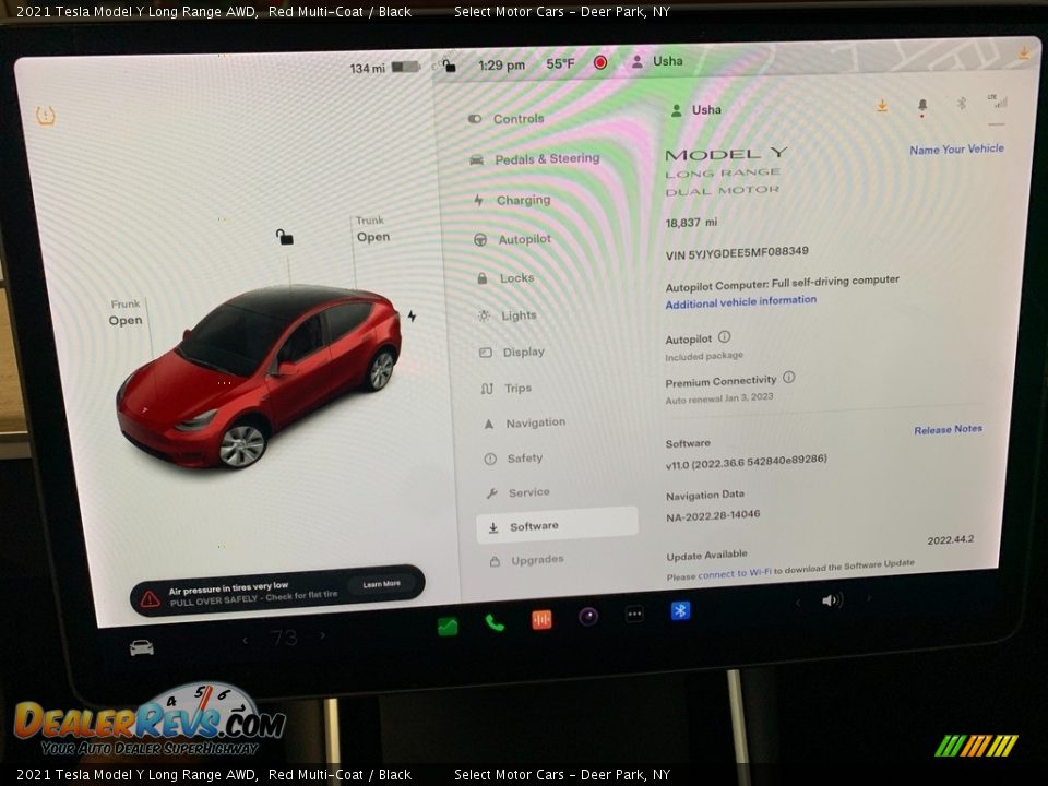 2021 Tesla Model Y Long Range AWD Red Multi-Coat / Black Photo #17