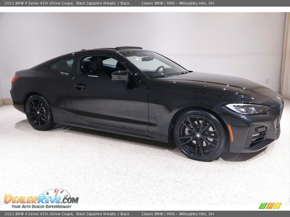 Black Sapphire Metallic 2021 BMW 4 Series 430i xDrive Coupe Photo #1