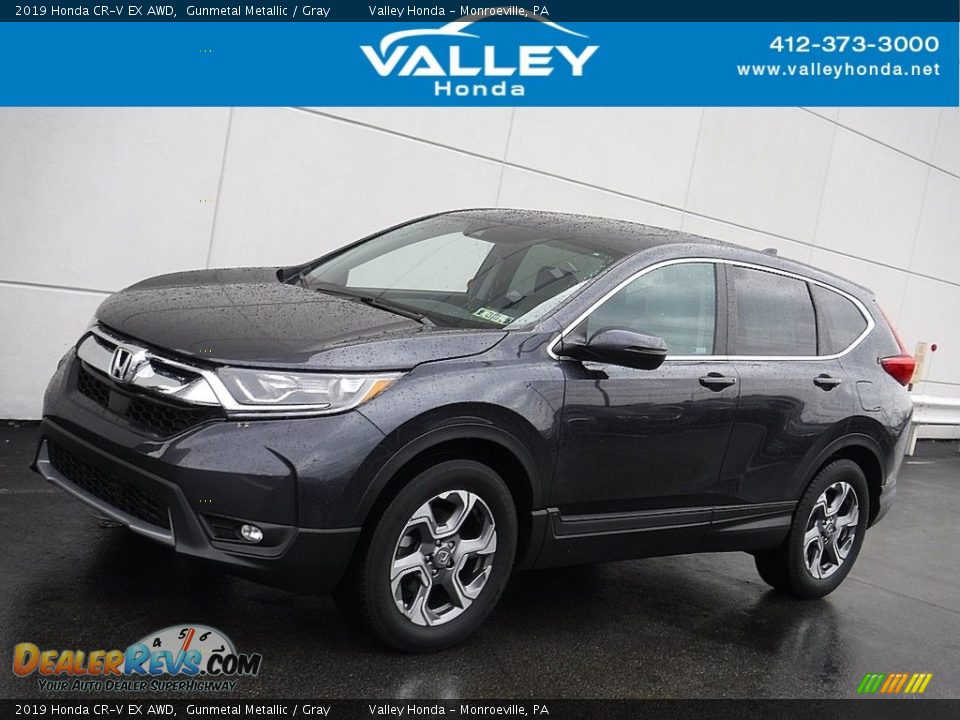 2019 Honda CR-V EX AWD Gunmetal Metallic / Gray Photo #1