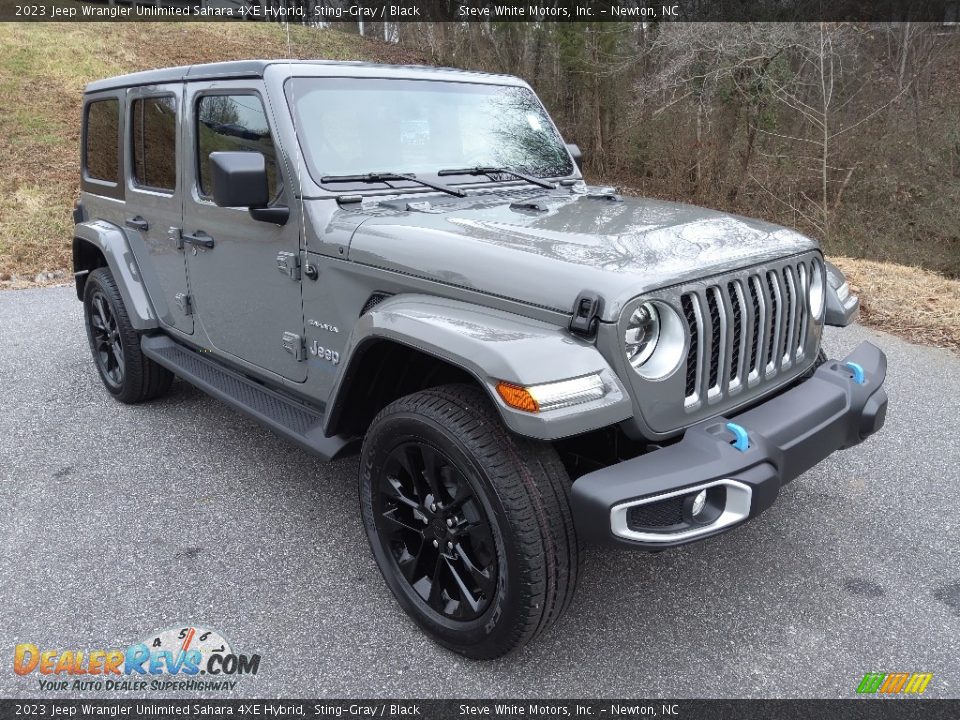 2023 Jeep Wrangler Unlimited Sahara 4XE Hybrid Sting-Gray / Black Photo #5