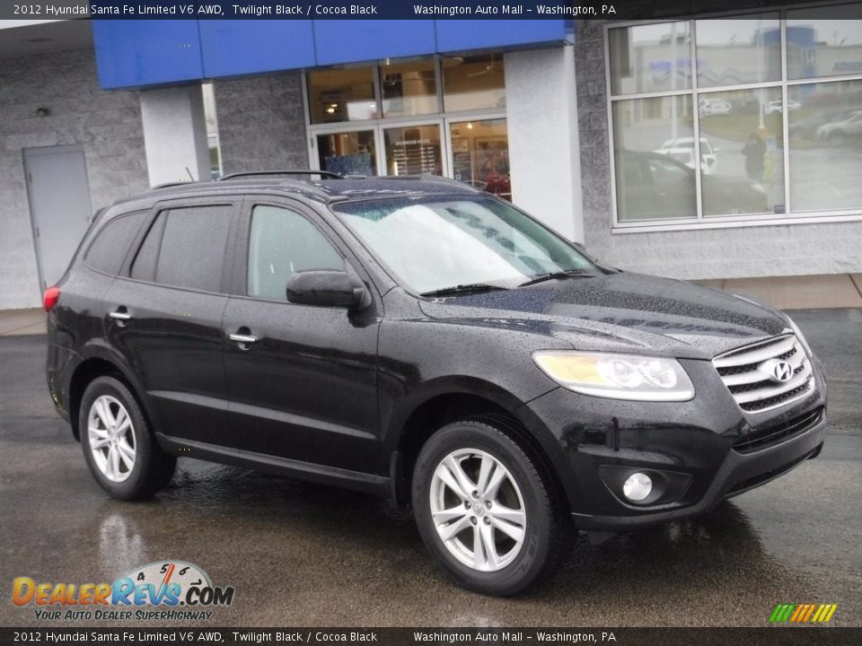 2012 Hyundai Santa Fe Limited V6 AWD Twilight Black / Cocoa Black Photo #1