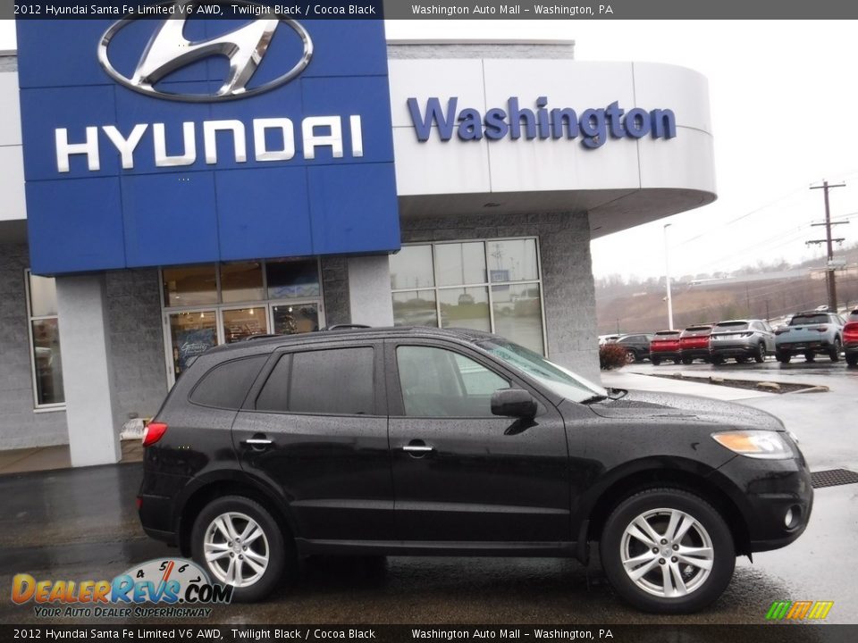 2012 Hyundai Santa Fe Limited V6 AWD Twilight Black / Cocoa Black Photo #2