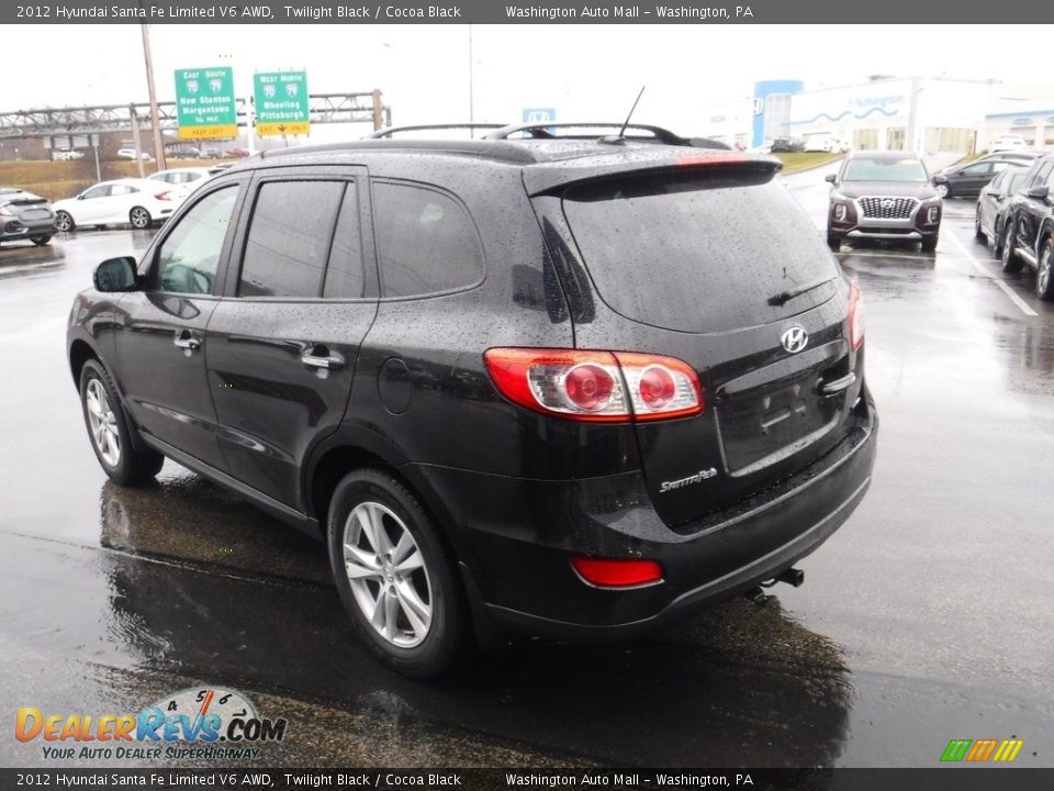 2012 Hyundai Santa Fe Limited V6 AWD Twilight Black / Cocoa Black Photo #8