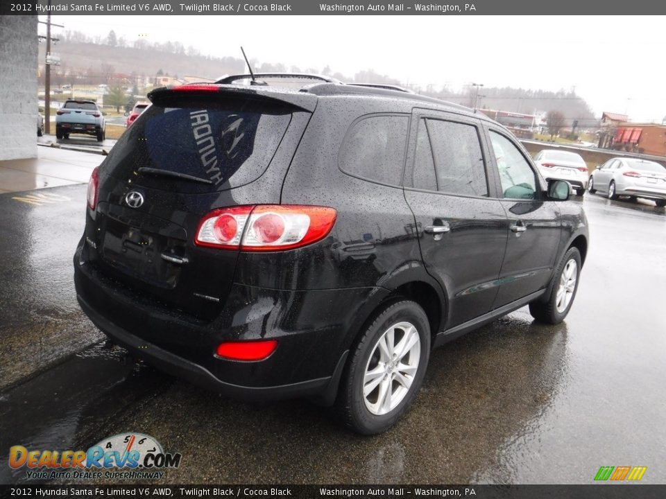 2012 Hyundai Santa Fe Limited V6 AWD Twilight Black / Cocoa Black Photo #12