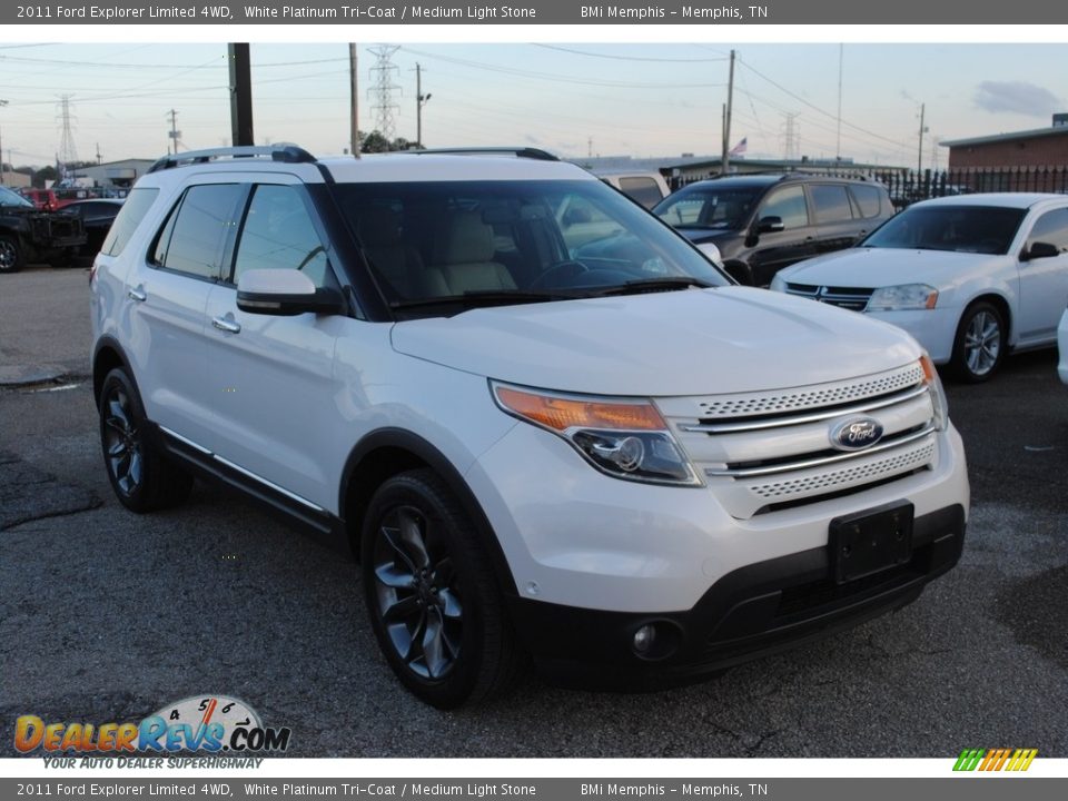 2011 Ford Explorer Limited 4WD White Platinum Tri-Coat / Medium Light Stone Photo #7