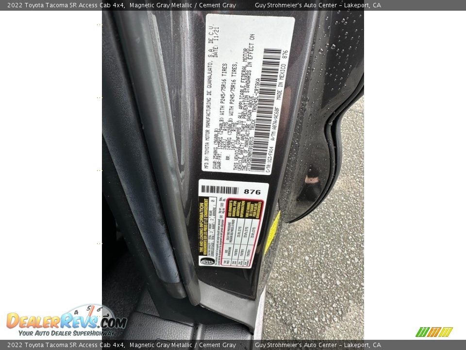 2022 Toyota Tacoma SR Access Cab 4x4 Magnetic Gray Metallic / Cement Gray Photo #8