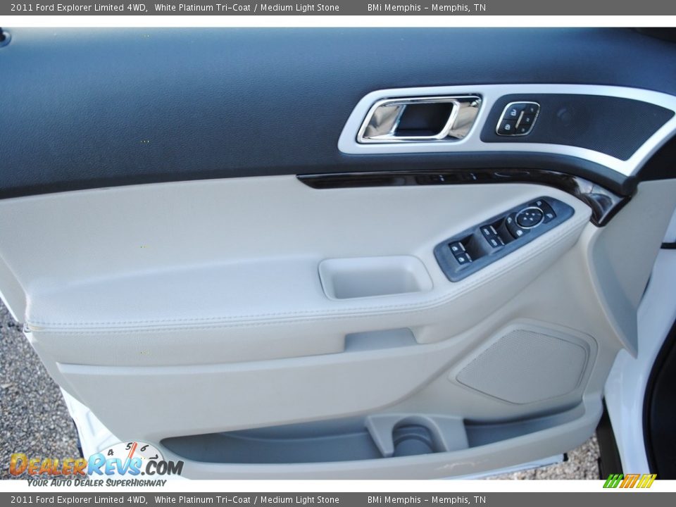 2011 Ford Explorer Limited 4WD White Platinum Tri-Coat / Medium Light Stone Photo #10