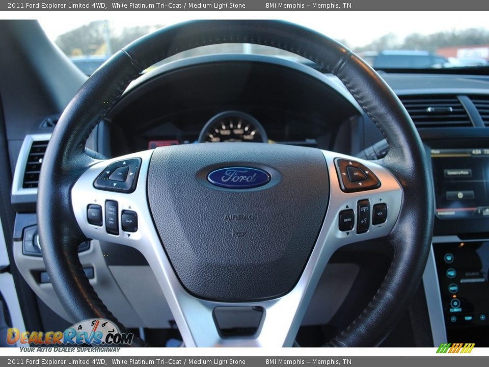 2011 Ford Explorer Limited 4WD White Platinum Tri-Coat / Medium Light Stone Photo #12