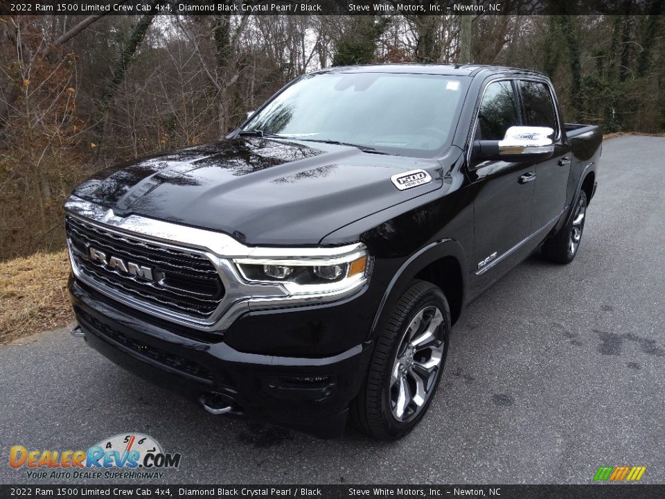 2022 Ram 1500 Limited Crew Cab 4x4 Diamond Black Crystal Pearl / Black Photo #2