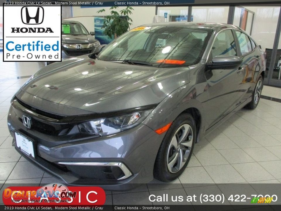 2019 Honda Civic LX Sedan Modern Steel Metallic / Gray Photo #1