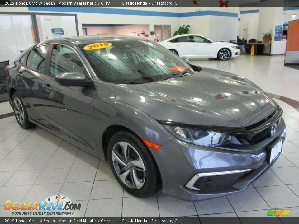2019 Honda Civic LX Sedan Modern Steel Metallic / Gray Photo #3