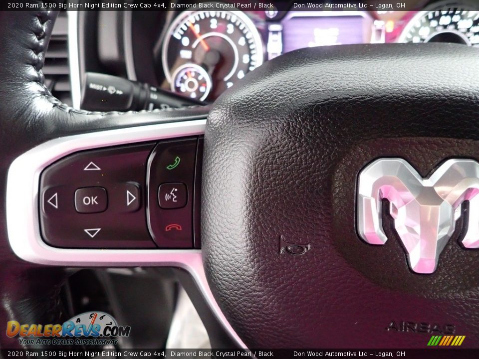 2020 Ram 1500 Big Horn Night Edition Crew Cab 4x4 Diamond Black Crystal Pearl / Black Photo #16
