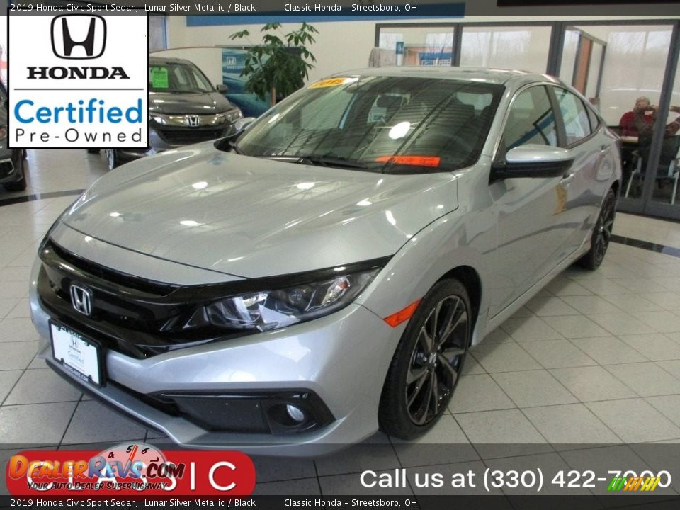 2019 Honda Civic Sport Sedan Lunar Silver Metallic / Black Photo #1