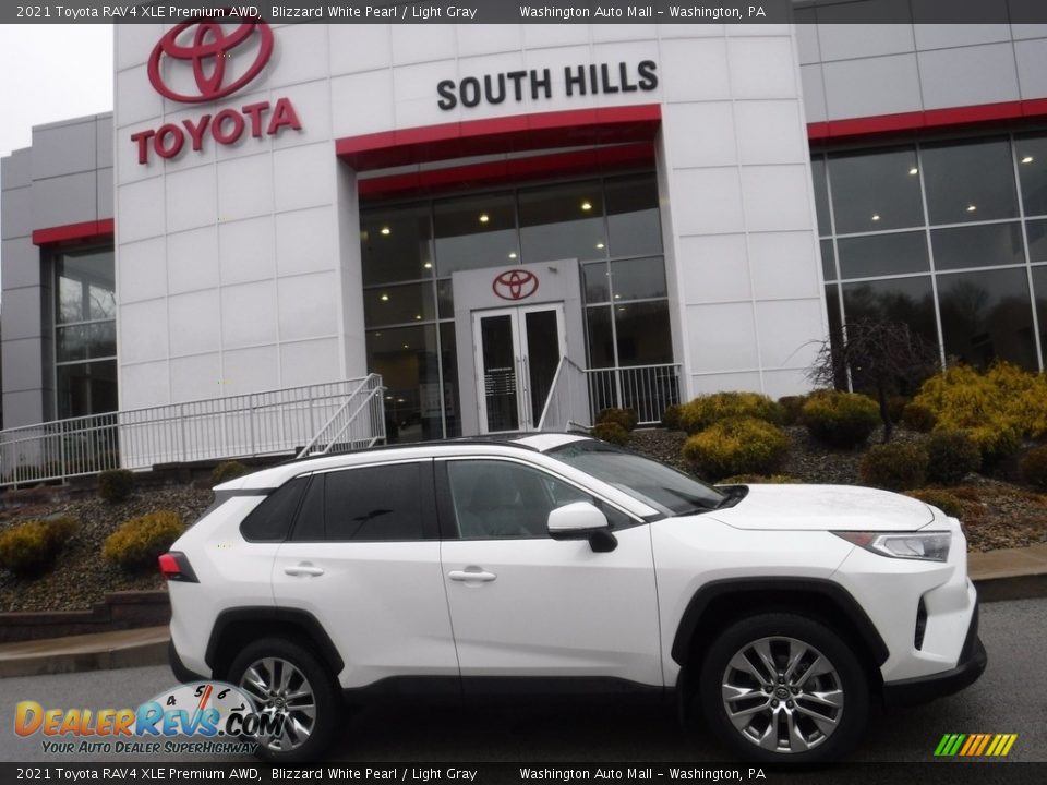 2021 Toyota RAV4 XLE Premium AWD Blizzard White Pearl / Light Gray Photo #2