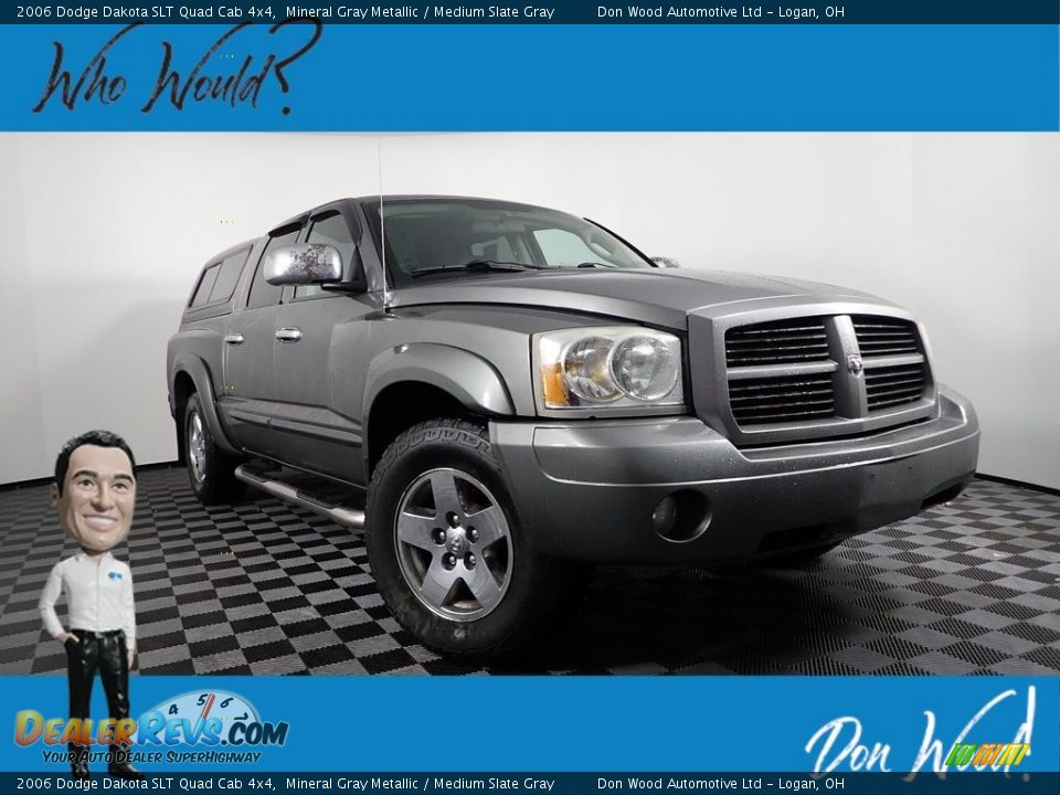 2006 Dodge Dakota SLT Quad Cab 4x4 Mineral Gray Metallic / Medium Slate Gray Photo #1
