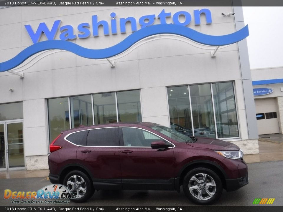 2018 Honda CR-V EX-L AWD Basque Red Pearl II / Gray Photo #2