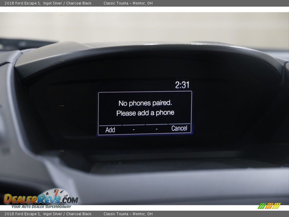 2018 Ford Escape S Ingot Silver / Charcoal Black Photo #11