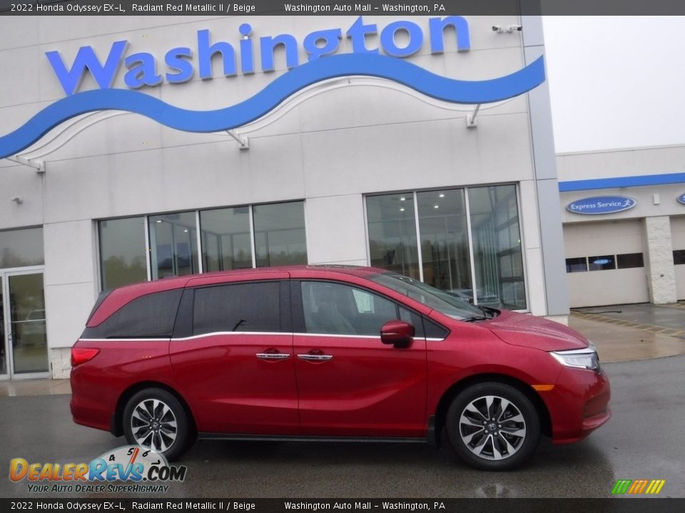 2022 Honda Odyssey EX-L Radiant Red Metallic II / Beige Photo #2