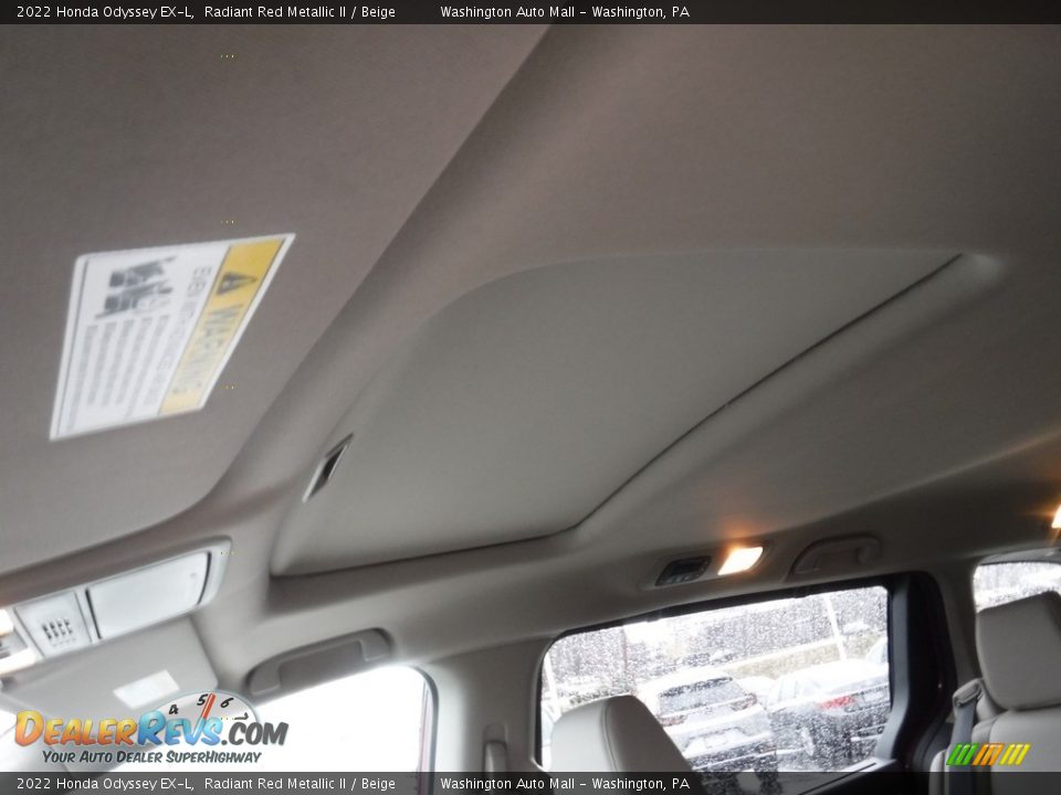 2022 Honda Odyssey EX-L Radiant Red Metallic II / Beige Photo #11