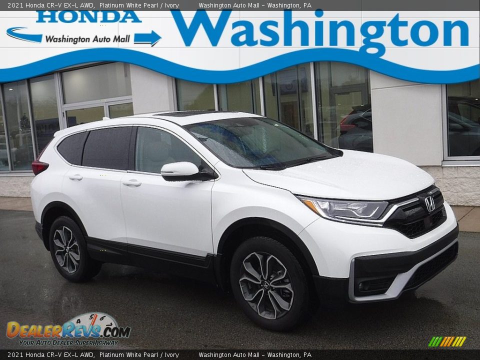 2021 Honda CR-V EX-L AWD Platinum White Pearl / Ivory Photo #1
