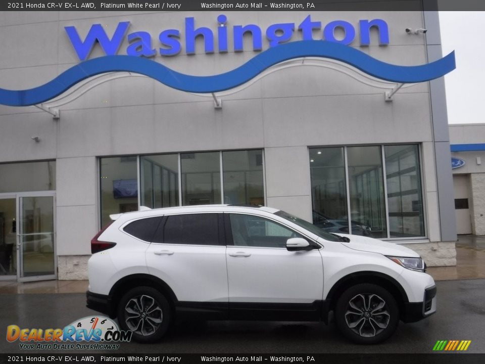 2021 Honda CR-V EX-L AWD Platinum White Pearl / Ivory Photo #2
