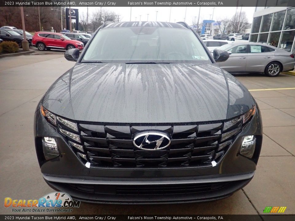 2023 Hyundai Tucson Blue Hybrid AWD Amazon Gray / Gray Photo #8