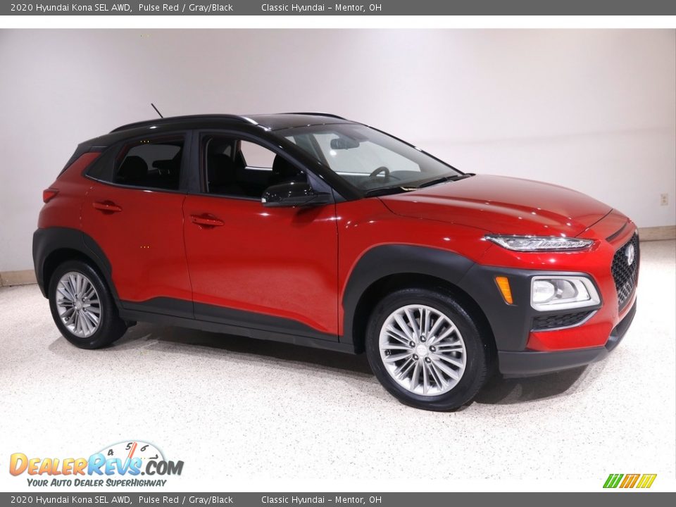 2020 Hyundai Kona SEL AWD Pulse Red / Gray/Black Photo #1