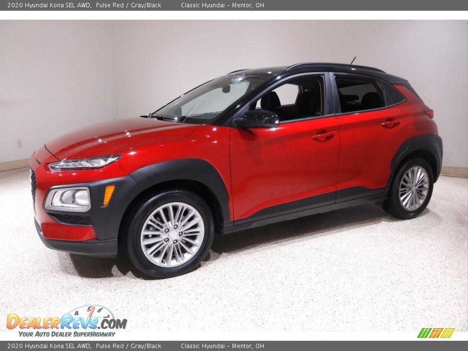 2020 Hyundai Kona SEL AWD Pulse Red / Gray/Black Photo #3