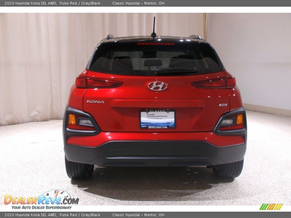 2020 Hyundai Kona SEL AWD Pulse Red / Gray/Black Photo #18