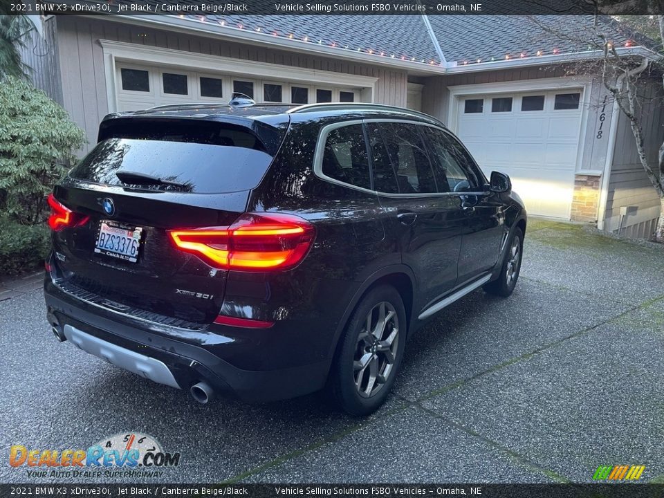 2021 BMW X3 xDrive30i Jet Black / Canberra Beige/Black Photo #4