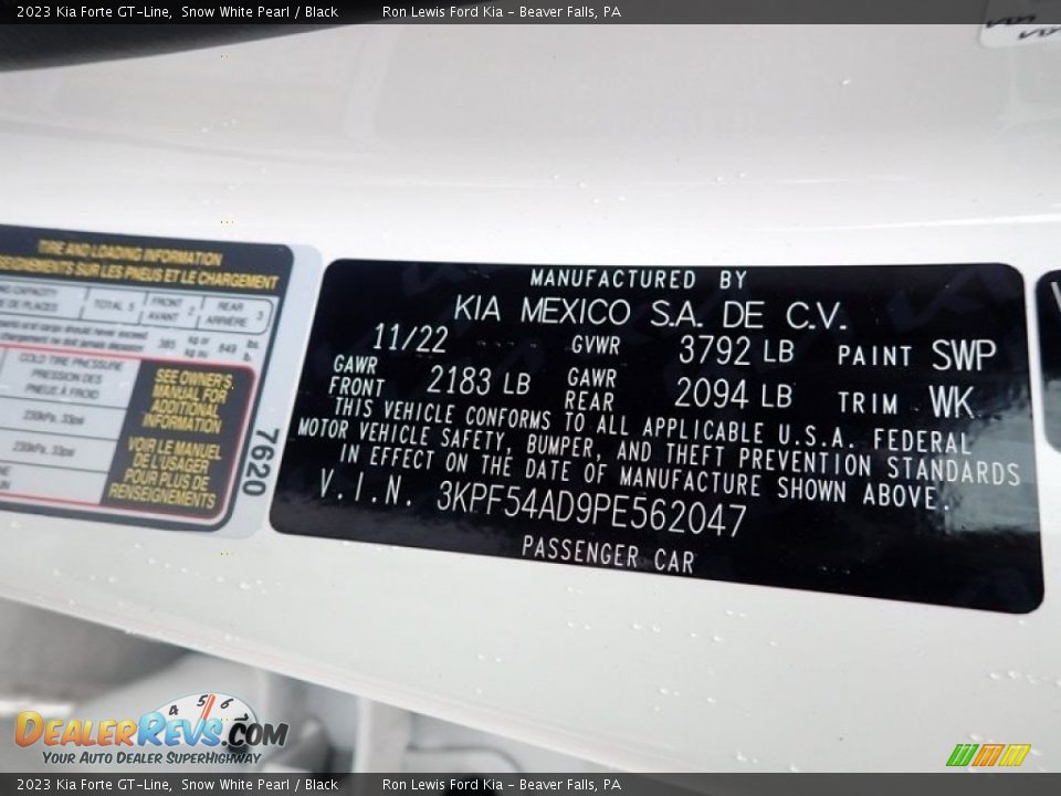 2023 Kia Forte GT-Line Snow White Pearl / Black Photo #20