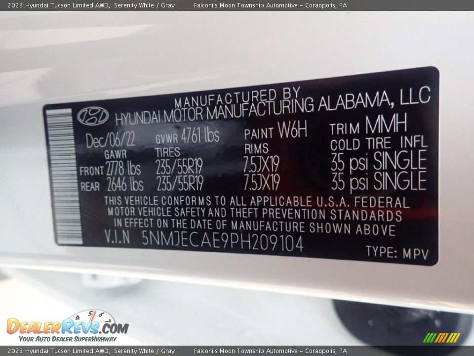 2023 Hyundai Tucson Limited AWD Serenity White / Gray Photo #18