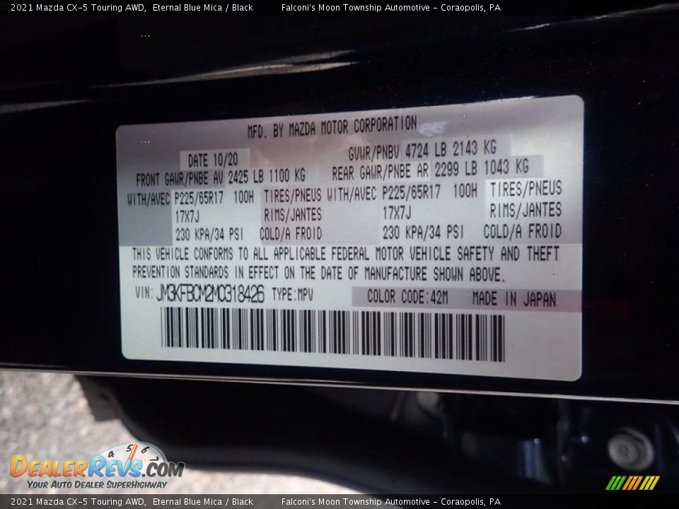 2021 Mazda CX-5 Touring AWD Eternal Blue Mica / Black Photo #27