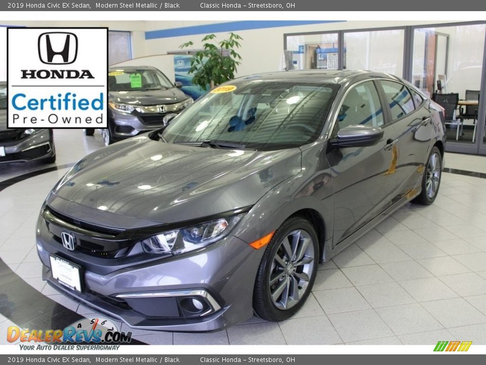 2019 Honda Civic EX Sedan Modern Steel Metallic / Black Photo #1