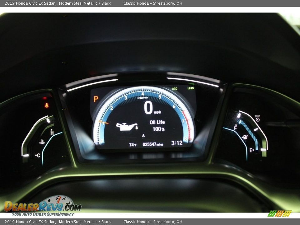 2019 Honda Civic EX Sedan Modern Steel Metallic / Black Photo #20