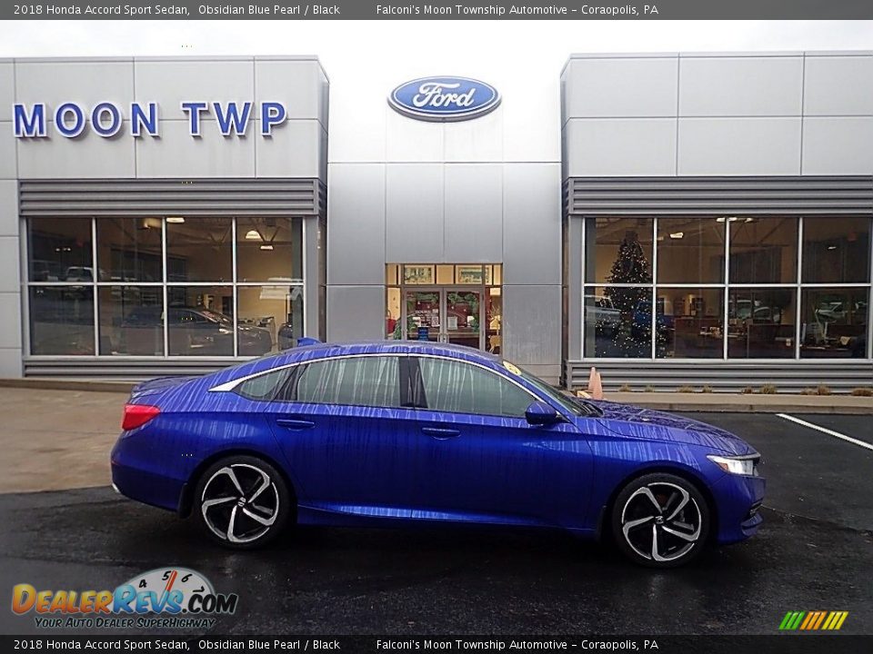 2018 Honda Accord Sport Sedan Obsidian Blue Pearl / Black Photo #1