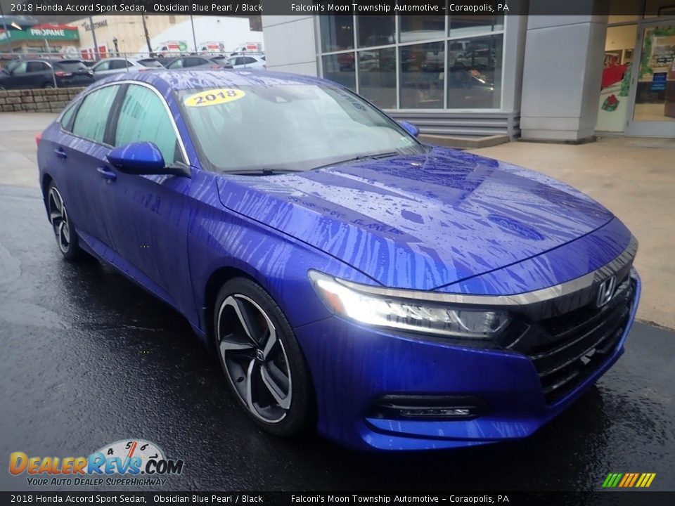 2018 Honda Accord Sport Sedan Obsidian Blue Pearl / Black Photo #8