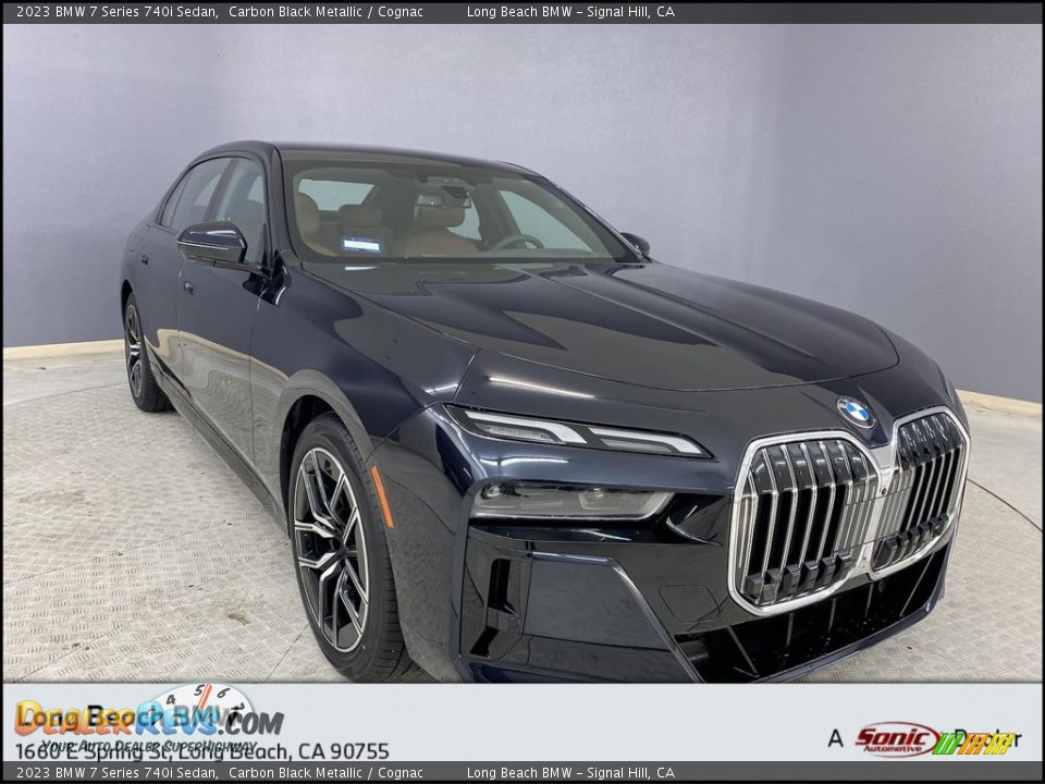 2023 BMW 7 Series 740i Sedan Carbon Black Metallic / Cognac Photo #1