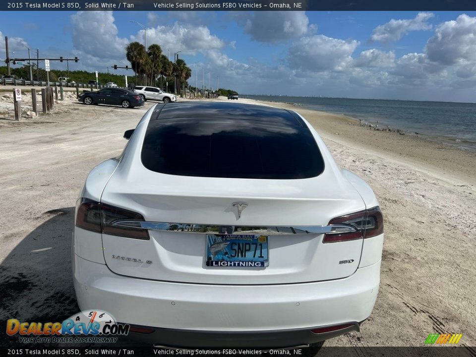 2015 Tesla Model S 85D Solid White / Tan Photo #5