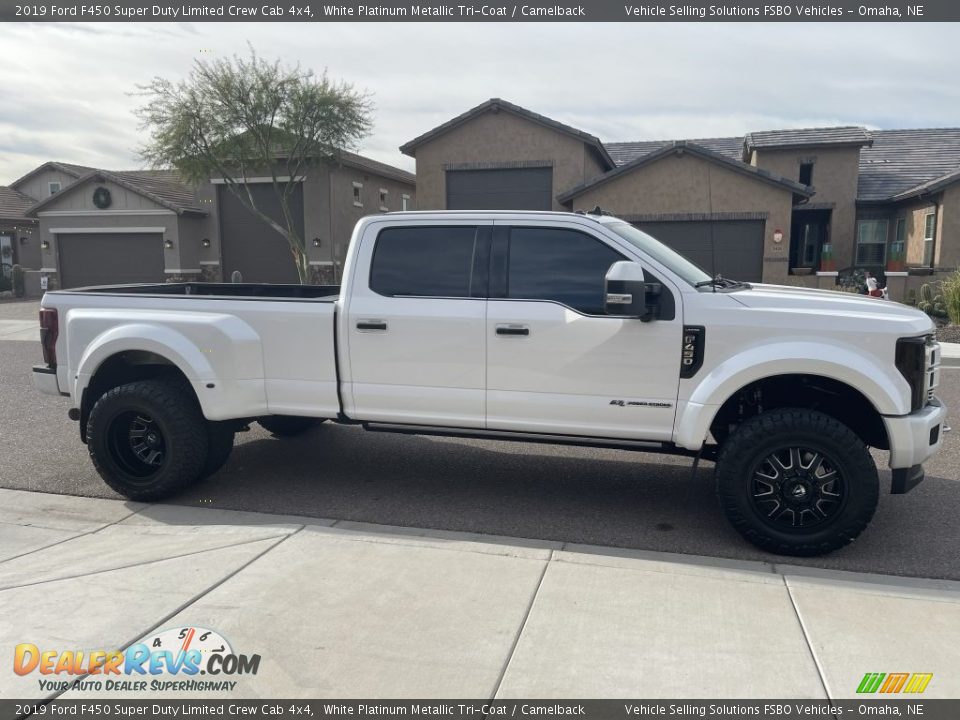 2019 Ford F450 Super Duty Limited Crew Cab 4x4 White Platinum Metallic Tri-Coat / Camelback Photo #9