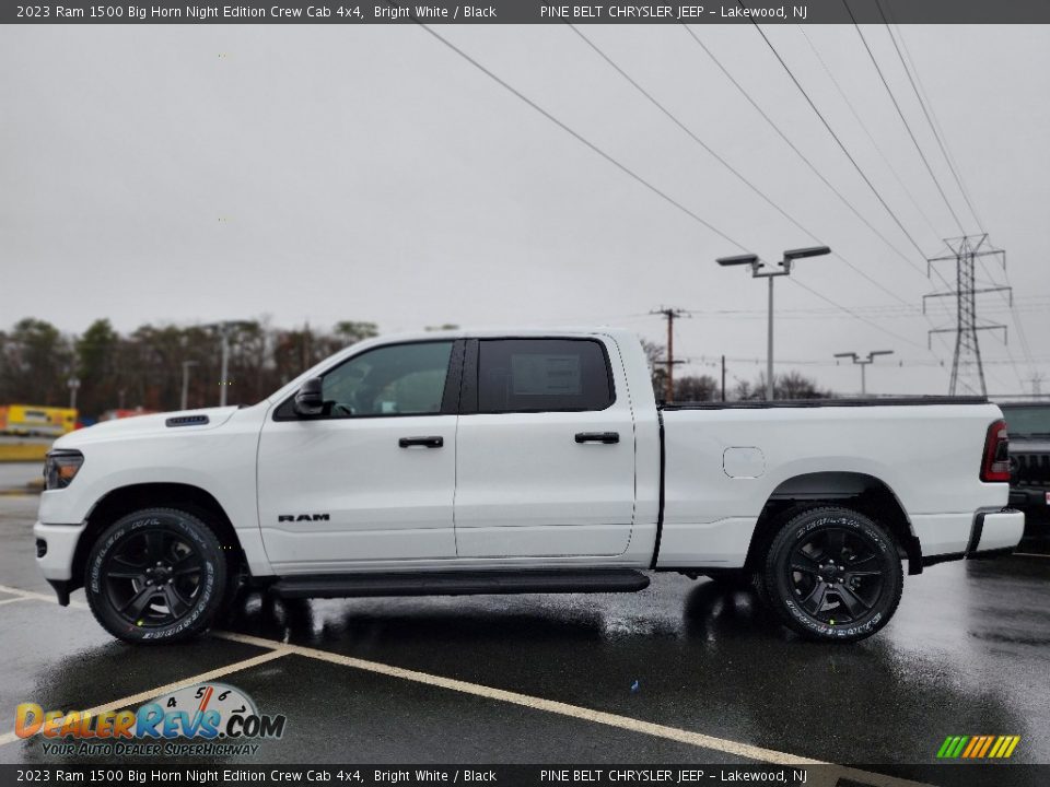 Bright White 2023 Ram 1500 Big Horn Night Edition Crew Cab 4x4 Photo #3